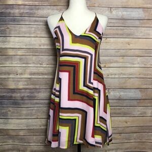 LUSH Multicolor Geometric Strappy Dress  Size Small